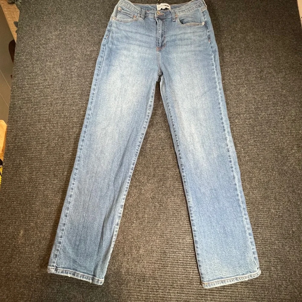Fashion Nova Womens High Rise Straight Leg Jeans Medium Wash‎ Blue Size 11